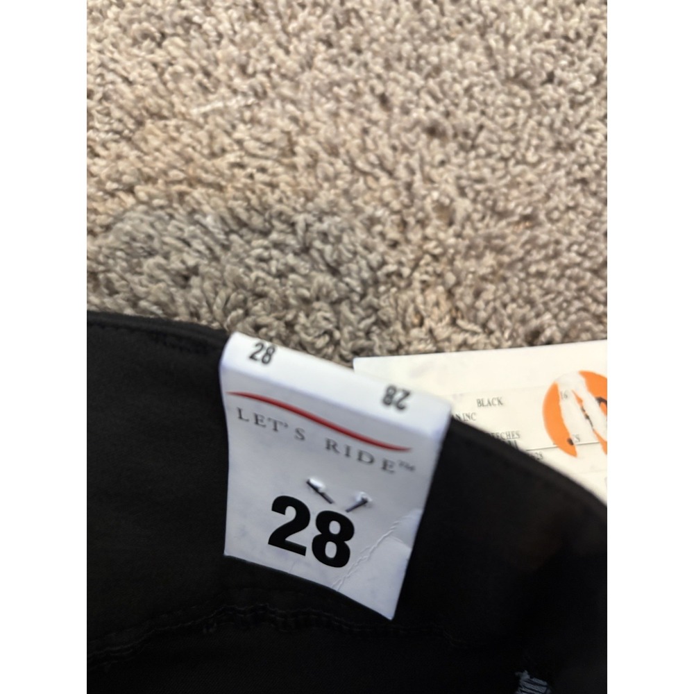 NWT Let's Ride Equestrian Ribb Knee Patch Black Riding 28 Pants - Picture 5 of 7